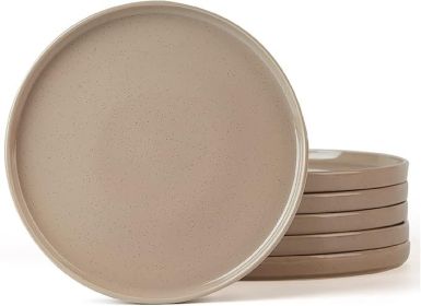 famiware Nebula 6 Pieces Salad Plates Set, 8 inch Dessert Plates, Scratch Resistant, Stoneware Dinnerware, Kitchen Modern Rustic Serving Dishes,